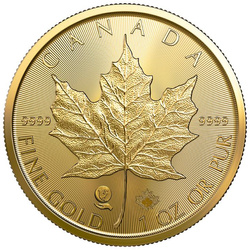Canadian Maple Leaf 1 oz Gold 2023 Single Source - Newmont Éléonore Mine (moneda en tarjeta)