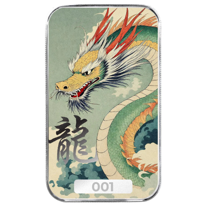 Scottsdale Mint - Dragon "Tiānyì " coloured 1 oz Silver 2025 Bar