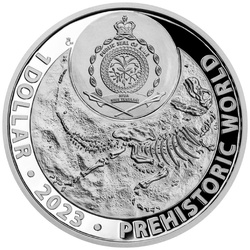 Niue: Mondo preistorico - Pteranodonte colorato $1 Argento 2023 Proof