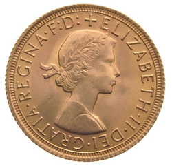 Złoty Suweren- Elżbieta II 1957-1968
