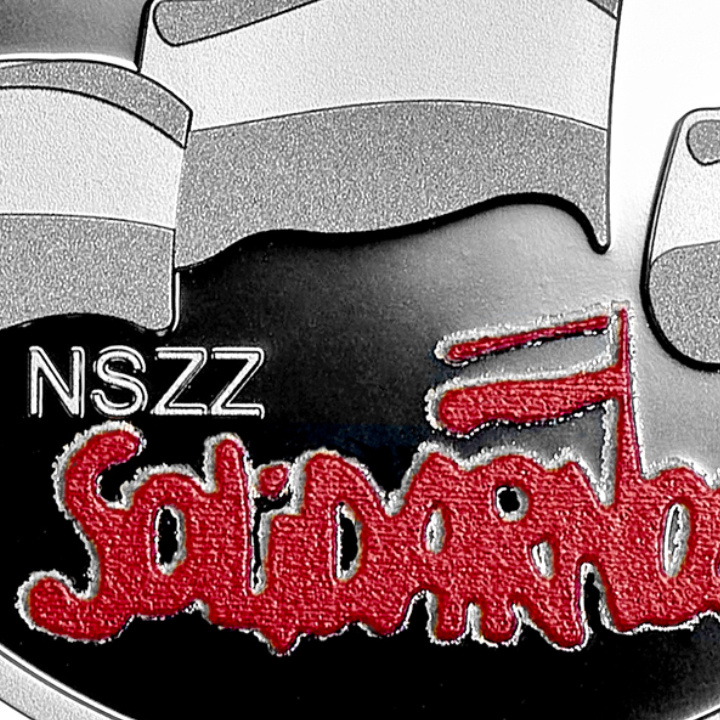 45.º Aniversario de la Fundación del NSZZ "Solidarność" – Moneda de Plata de 10 Zloty Coloreada 2025 Proof
