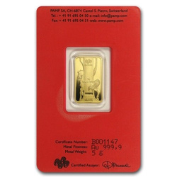 5 gram Gold Bar Lunar Year of the Horse