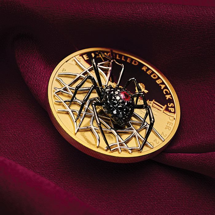 Moneda de oro The Jewelled Redback Spider 2 onzas de oro 2026 Diamond Proof