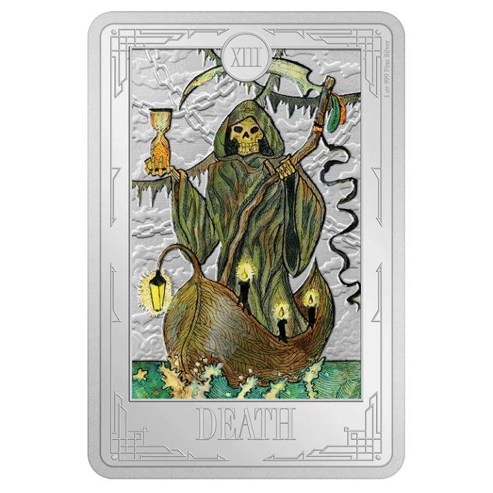 Niue: Tarocchi - Morte colorato 1 oncia d'argento 2023 Proof