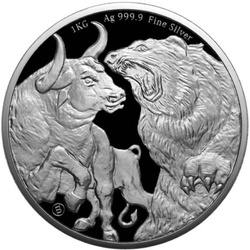 Tokelau: Bull & Bear 1000 g d'argento 2022