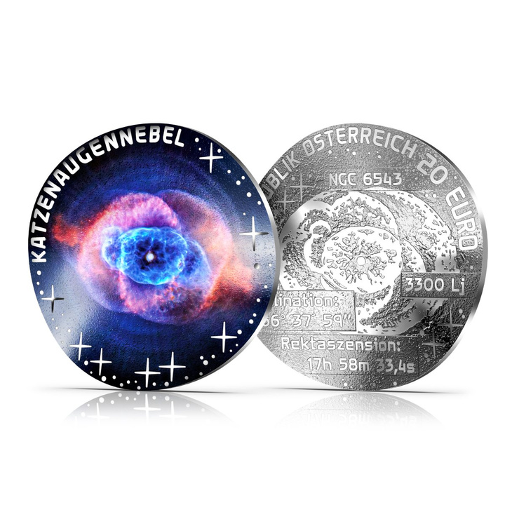 Srebrna Moneta The Beauty of the Universe - Cat's Eye Nebula kolorowany 20 Euro Srebro 2026 Proof