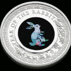 Perth Mint: Lunar III - Anno del Coniglio 1 oncia d'argento 2023 Proof Opal