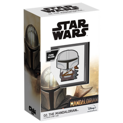 Niue: Star Wars - The Mandalorian Chibi Coin kolorowany 1 uncja Srebra 2021 Proof