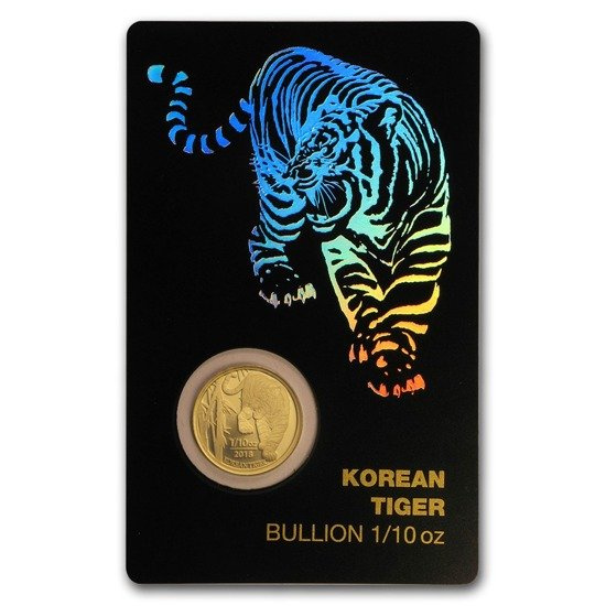 Koreai tigris 1/10 uncia arany 2018 Certipack
