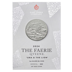 St Helena: Faerie Queene - Una & Lion 1 oz Silver 2024 (coin in the card)
