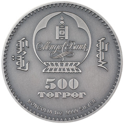 Mongolia: Evolution of Life - Aves 1 oz Silver 2024 Gilded Antiqued Coin