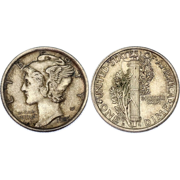 USA: 10 Cents (0,10 USD) Silver 1946-1964 (fineness Ag.900) Circulated