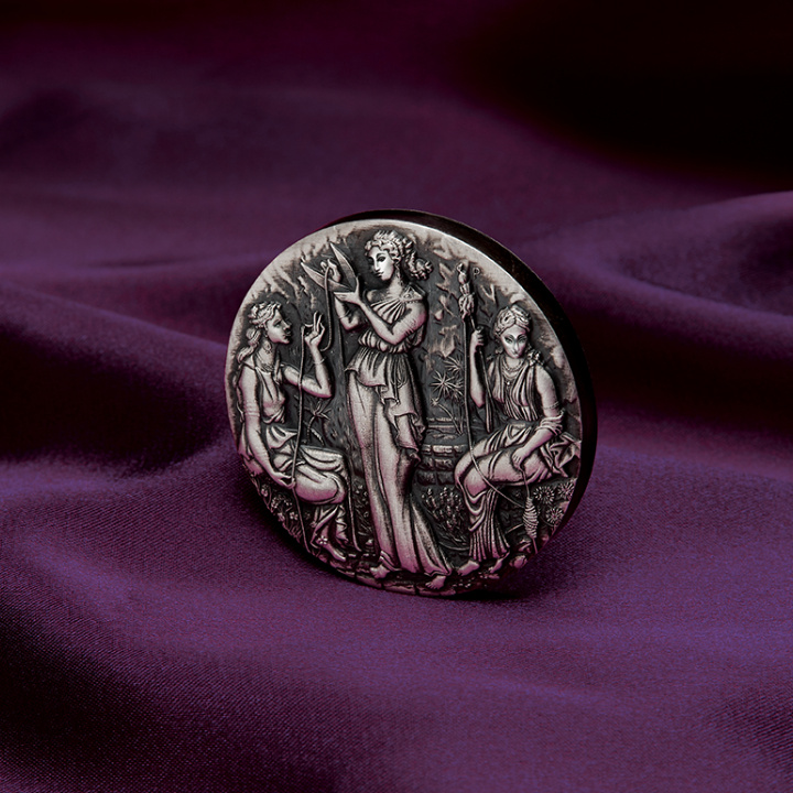 Tuvalu: Fate - The Moirai 2 oz Silber 2025 High Relief Antiqued Coin