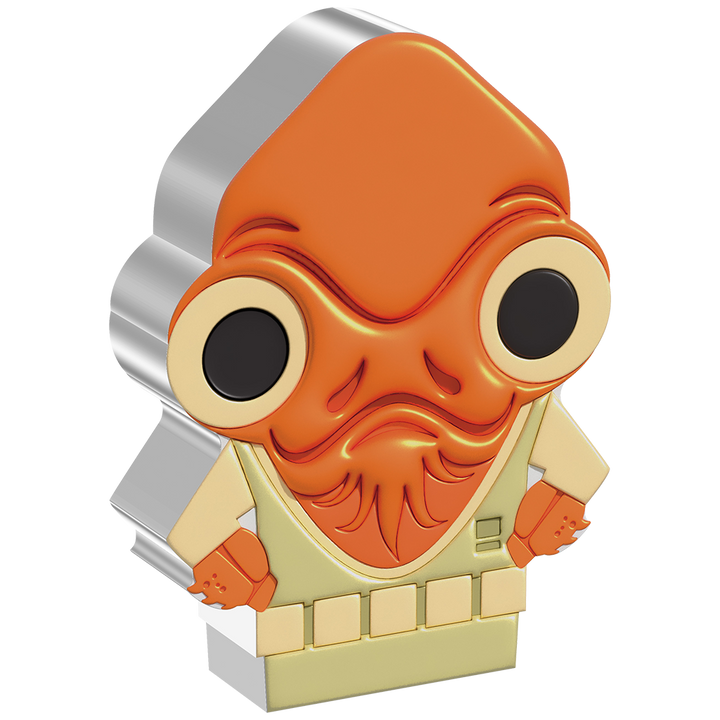 Niue: Star Wars - Admiral Ackbar Chibi Coin, barevná, 1 unce stříbra, 2022, Proof
