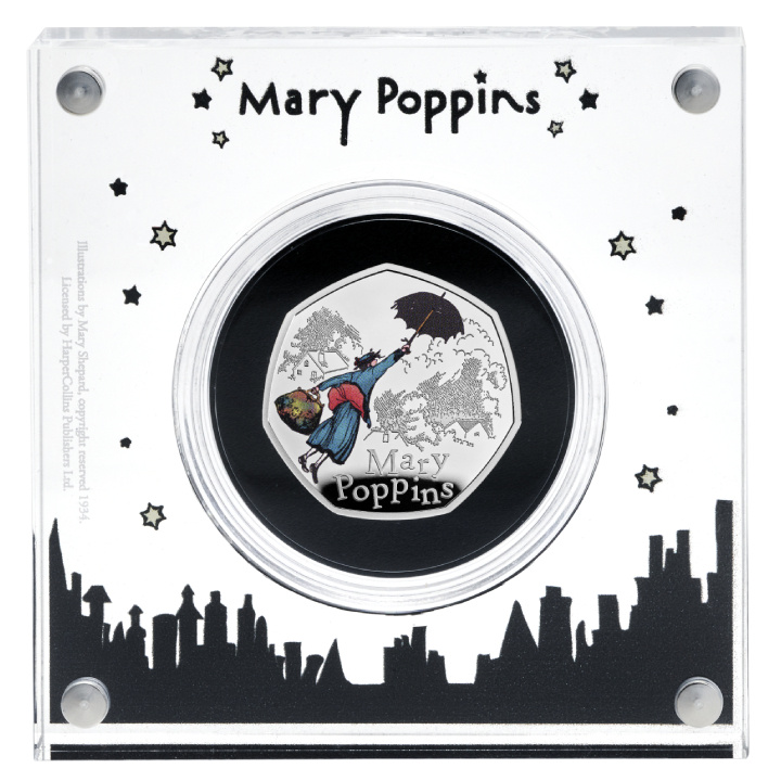 Mary Poppins farbig 50p Silber 2025 Proof