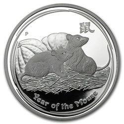 Lunar II: Año del Ratón 1 oz Plata 2008 PROOF