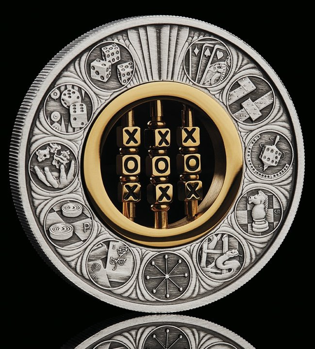 Tuvalu: Tic-Tac-Toe 2 uncia ezüst 2022 antikolt betét Macro Mood