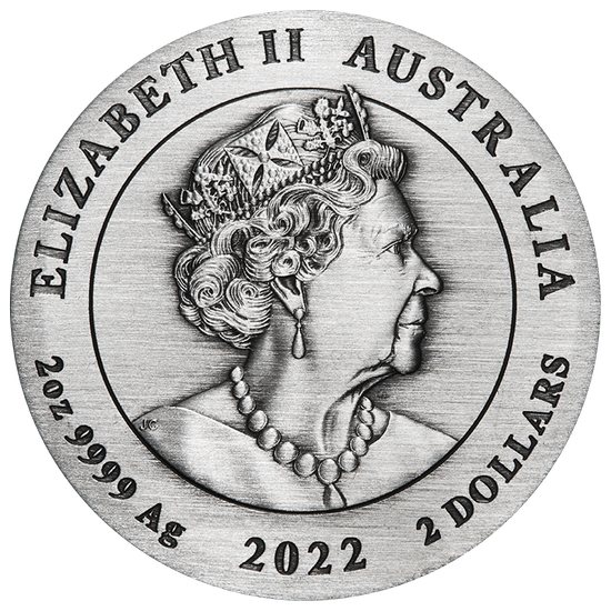 Lunar III: Año del Tigre 2 oz Plata 2022 Moneda Antigua