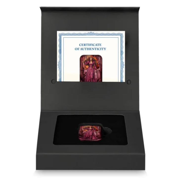 Sztabka Asturmint: The Deadly Seven Sins - Anger kolorowana 2 uncje Srebra 2024 Antique Finish