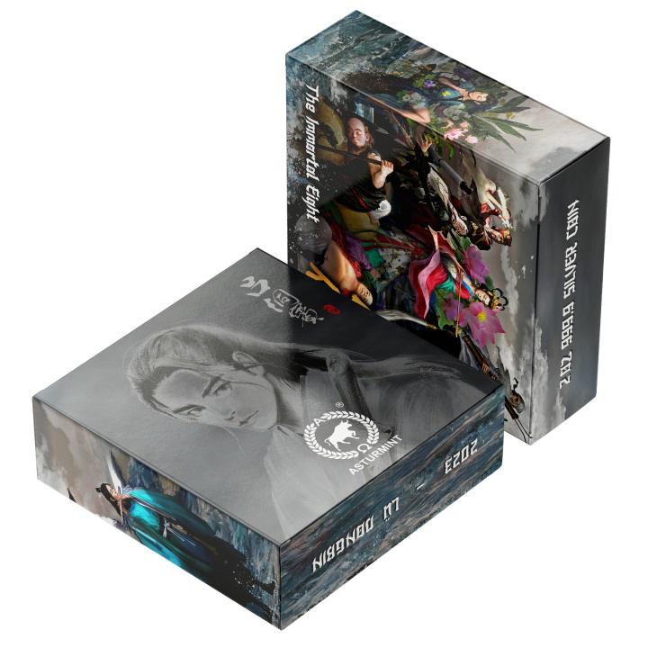 Niue: Eight Immortals - Lü Dongbin colorato, placcato in oro 2 once d'argento 2023 Ultra High Relief Antiqued Coin