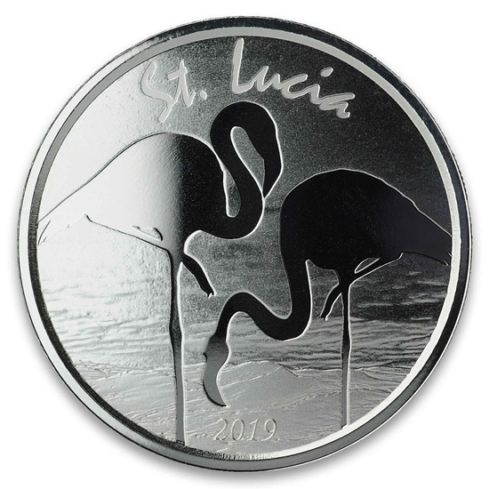 St. Lucia: Flamingo 1 oz Silver 2019