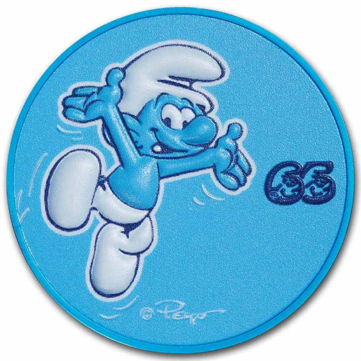 Niue: Smurfs - 65th Anniversary coloured 2 oz Silver 2023 Proof High Relief