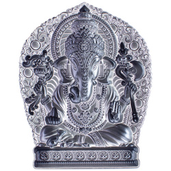 Ganesha 2 oz Plata 2023 Apilable Ultra Alto Relieve Antiqued