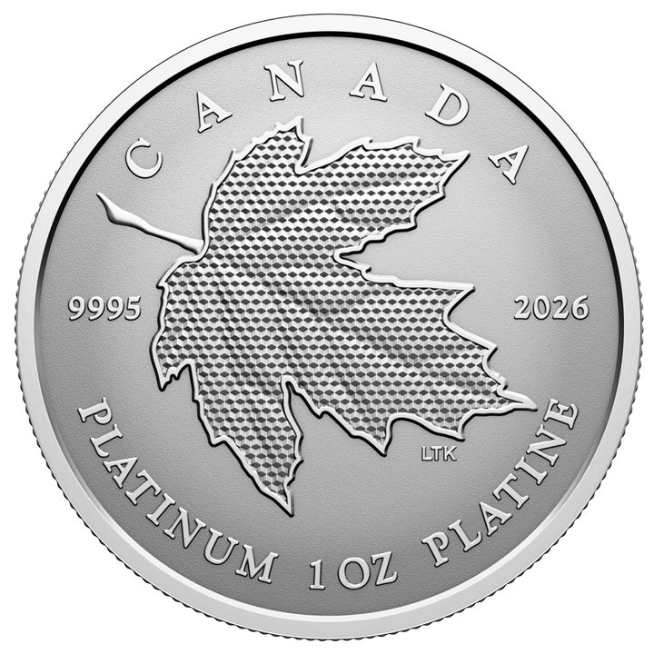 Platinmünze Kanada: Maple Leaf Forever 1 Unze Platin 2026 Reverse Proof