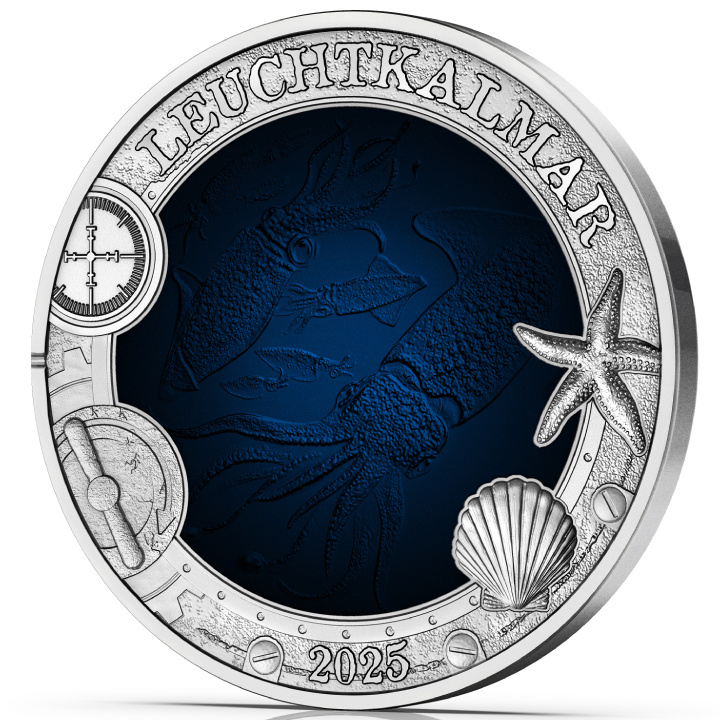 Der Firefly Tintenfisch farbig 3 Euro Kupfer 2025