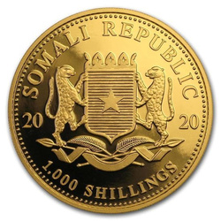 African Wildlife: Somalia Elephant 1 oz Gold 2020