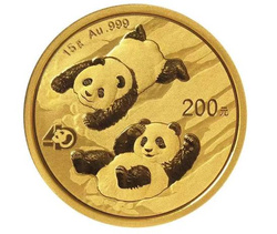 Chińska Panda 15 gramów Złota 2022
