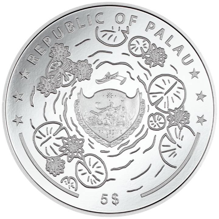Palau: Lily Pad - Dragonfly coloured 1 oz Silver 2024 Proof Ultra High Relief