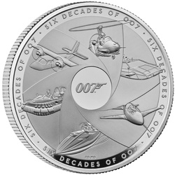 Seis Décadas de 007 1 oz Plata 2024 Proof
