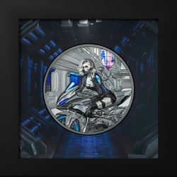 Cook Islands: Cyber Queen – The Beginning coloured 3 oz Silver 2023 Black Proof Ultra High Relief Coin