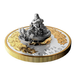 Canada : Cadeaux de Noël plaqué or 5 onces d'argent 2022 Proof