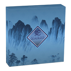 Set di 4 monete Tuvalu: Anno del Serpente Quadrant colorato 4 x 1 oncia d'argento 2025 Proof