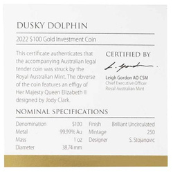 Sötét delfin 1 uncia arany 2022