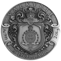 Niue: Valkyrie dorada 2 onzas de Plata 2025 Antiqued Coin