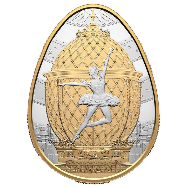 Moneda de Plata 75th Anniversary of The National Ballet of Canada dorada 1 onza de Plata 2026 Proof