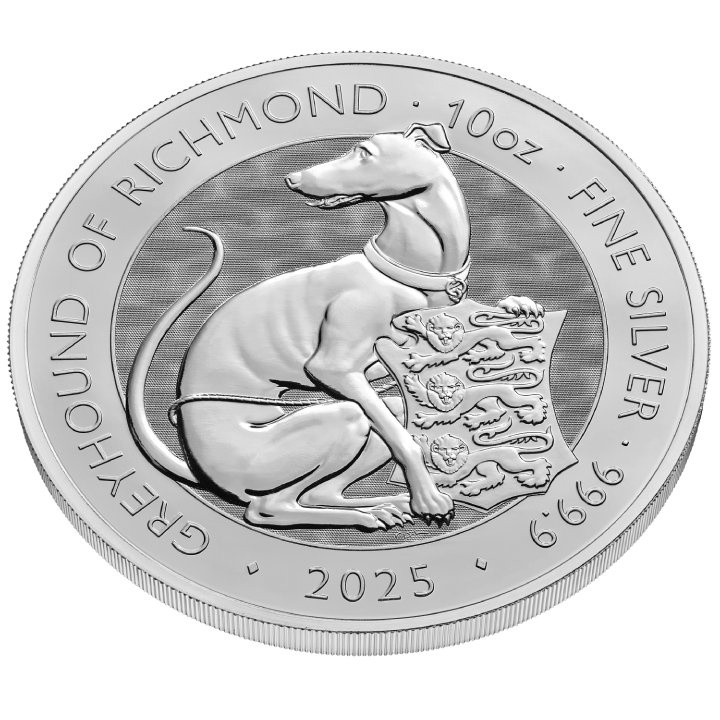 The Royal Tudor Beasts: The Greyhound of Richmond 10 uncji Srebra 2025