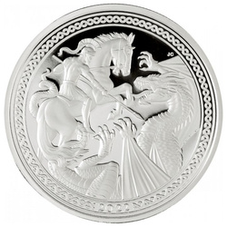 Ascension Island: Modern Masters - Jody Clark St. George and the Dragon 2 oz Silver 2022 Proof