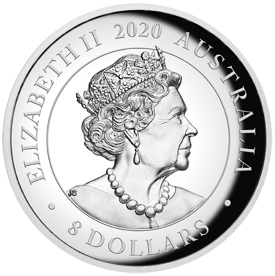 Australský klokan 5 uncí stříbra 2020 Proof High Relief