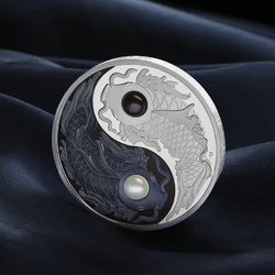 Tuvalu Yin Yang Koi de color 5 oz Plata 2024 Proof