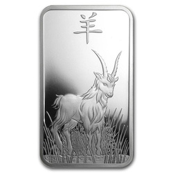 Barra de Plata de 1 oz Serie Lunar Año de la Cabra