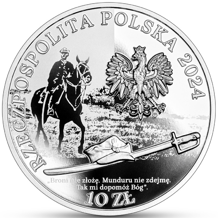 Mjr Henryk Dobrzański „Hubal” 10 PLN Silber 2024 Proof High Relief