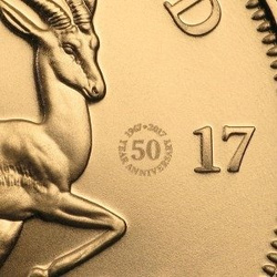 Krugerrand 1/10 once d'or 2017 (50e anniversaire)