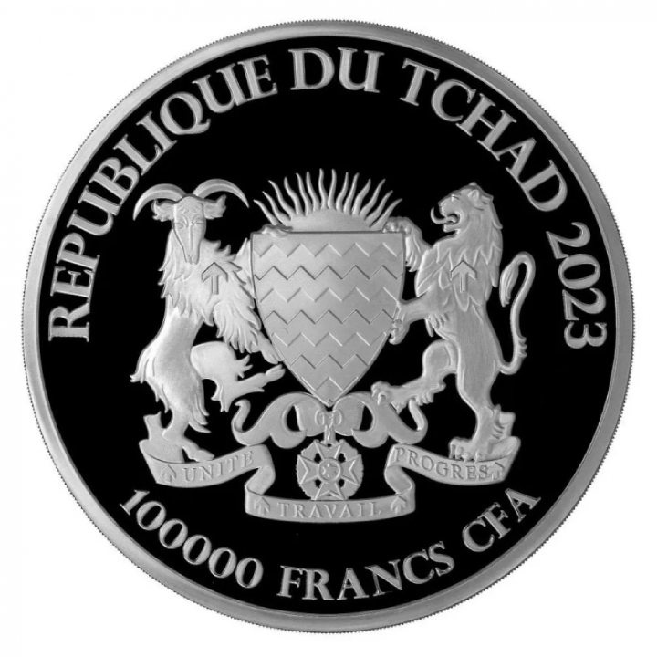 Republic of Chad: Bull & Bear 1000 g Silber 2023