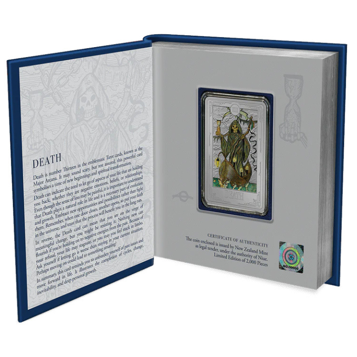 Niue: Tarot Cards - Death coloured 1 oz Silber 2023 Proof
