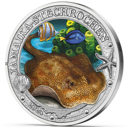 Yellow Stingray coloured 3 Euro Copper 2024