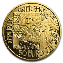 Gustav Klimt a jeho ženy: Polibek 50 euro 2016 Proof